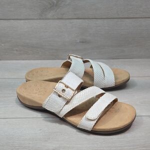 Vionic Women's Skylar Leather Strappy Sandals Flats Shoes Sz10